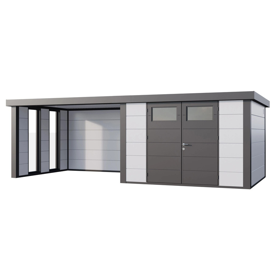 Telluria Gerätehaus Classico Weiß mit Lounge L Links und Fenster B/H/T: 692 x 219 x 318 cm - Bild 2