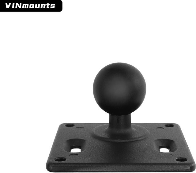VINmounts Aluminium-Halterungsbasis mit 75x75mm VESA-Platte und 1,5 Zoll C-Kugel in Schwarz für Monitor, TV und LKW RAM - Bild 1