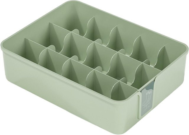 CosyHome Organizer für Socken und Unterwäsche aus Kunststoff mit 15 Fächern in Grün - Bild 1