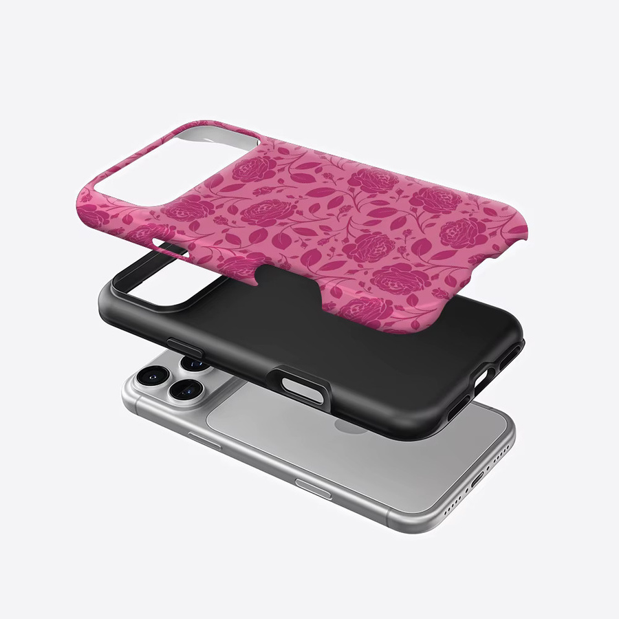 Potdemiel Handyhülle Pink Rose Trace für iPhone 17 16 15 14 13 Pro Max Plus, robuste doppelschichtige magnetische Hülle - Bild 2