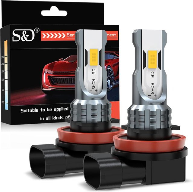 2 Stück Auto LED Nebelscheinwerfer und Tagfahrlichtbirnen CSP LED in Weiß 6000K und Gelb - Bild 1