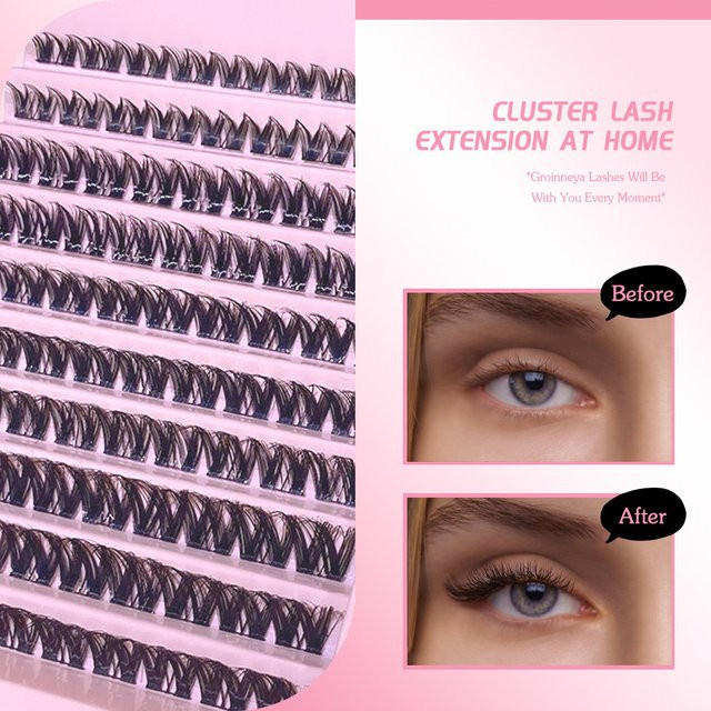 JUJU Dream DIY-Wimpernverlängerungsset, Wimperncluster, Bindung und Siegelkleber, Pinzette und Applikatorbürste - Bild 1
