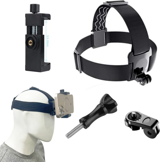 Handy Kopfband Halter und Stirnband Montage Kit in Schwarz für GoPro Hero 11, 10, 9, 8 und 7 sowie Action Kameras - Bild 1