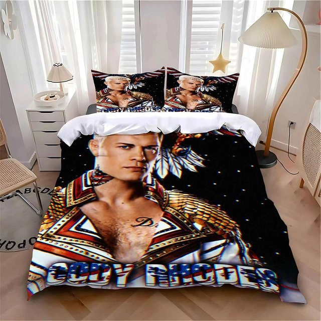 Cody Rhodes American Nightmare Bettwäsche-Set aus Mikrofaser, Schwarz, 3-teilig, B/H: 245 x 210 cm - Bild 1