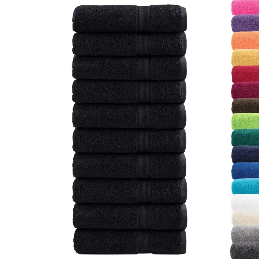 vidaXL Premium-Handtücher SOLUND, 10er Set, Schwarz, Baumwolle, B: 50 cm, L: 100 cm, 600 g/m² - Bild 2
