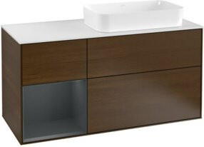 V&B Waschtischunterschrank Finion in Walnuss, lackiert, Breite: 120 cm, Tiefe: 50,1 cm, Höhe: 50,1 cm - Bild 1