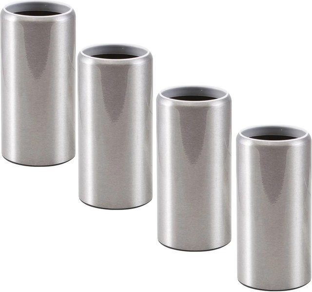 vasalat Set Camar Zoom Tischfußabdeckung für Höhenverstellfüße Ø 60 mm in Edelstahl-Optik Silber, 4 Stück - Bild 1