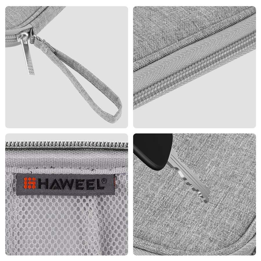 HAWEEL Reise-Organizer-Tasche zur Kabelaufbewahrung, wasserdichte Tragetasche mit Mesh-Fächern in Blau und Grau - Bild 2