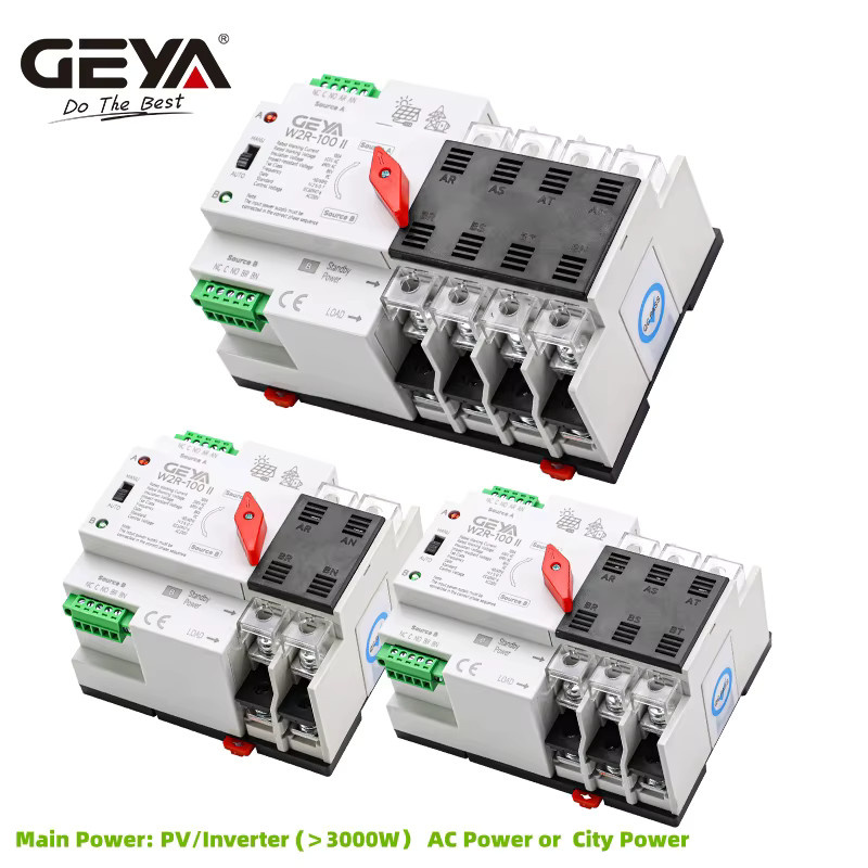 GEYA Automatischer Transferschalter ATS Dual Power 100A für PV Solar oder City Power 110V 220V in Weiß - Bild 2