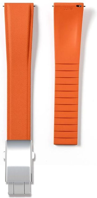 PINSENDA Uhrenarmband FKM-Gummi, silber/orange, 21mm, Unisex - Bild 1