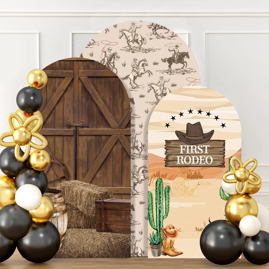 Yeele West Farm Arch Cover Fotohintergrund im rustikalen Western Cowboy Design für Babyparty und Geburtstag in Mehrfarbig - Bild 2