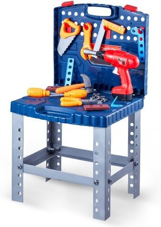 VEVOR Kinder-Werkbank mit 56-teiligem Werkzeugset und elektrischer Bohrmaschine in Blau, Grau und Multicolour, Spielwerkzeug für Kleinkinder ab 3 Jahren - Bild 1