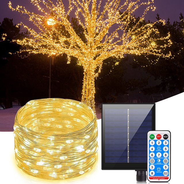 Rybakov Solar-LED-Lichterkette wasserdicht für den Außenbereich als Feen-Nachtlicht zur Garten- und Weihnachtsdekoration - Bild 1