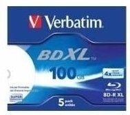 Verbatim BD-R XL 100GB 4x Speichermedium mit bedruckbarer Oberfläche für Tintenstrahldrucker, 5 Stück, Blau - Bild 1