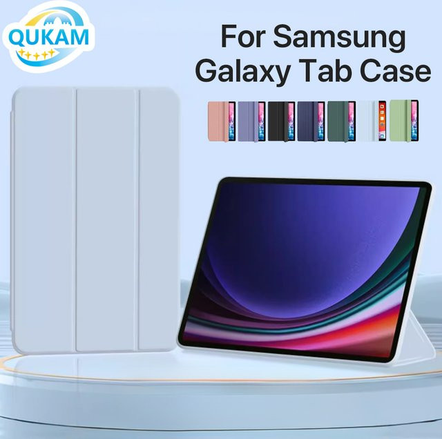 Samsung Smart Case Trifold Soft Back Stand Tablet Abdeckung in Blau für Galaxy Tab A9 Plus, S7, S8, S9, S7FE, S6 Lite und A7, A8 - Bild 1