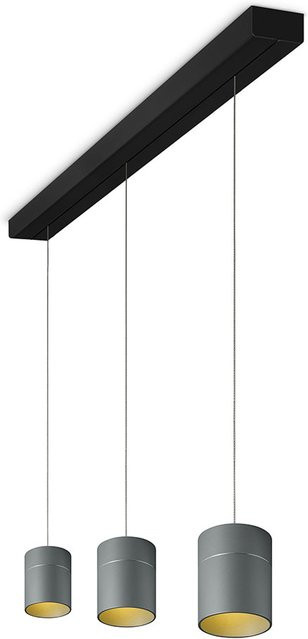 Oligo Tudor M LED-Pendelleuchte 3-flammig Grau matt mit schwarzem Baldachin, Tunable White (2200K - 5000K) und Höhenverstellung - Bild 1