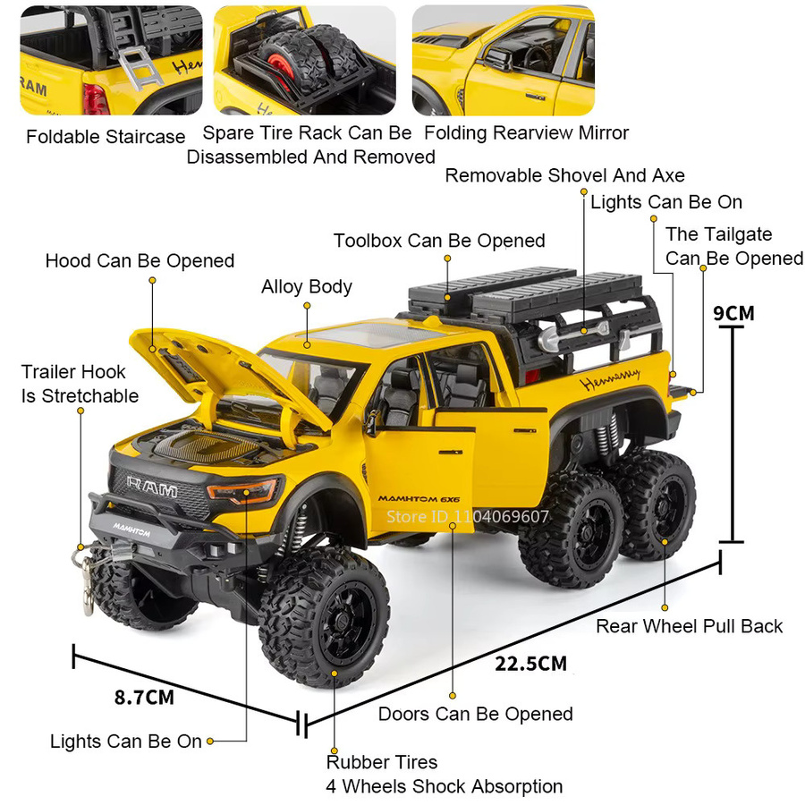 MAKEDA Mammoth LC80 Geländewagen, Modellspielzeug, 1:24, mit Licht und Sound - Bild 2