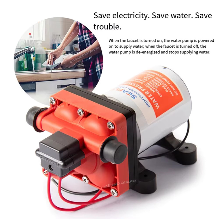 xmshxltd Elektrische Membranpumpe für Wohnmobile als Hochdruck-DC-Booster und Selbstansaugpumpe, 12 V / 24 V - Bild 4