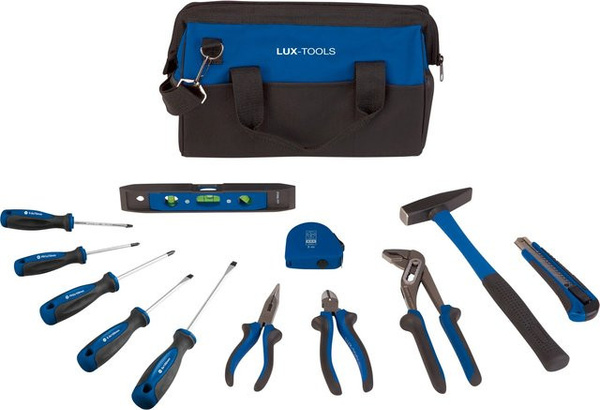 LUX-TOOLS Werkzeugset 13-teilig in Schwarz-Blau aus Stahl