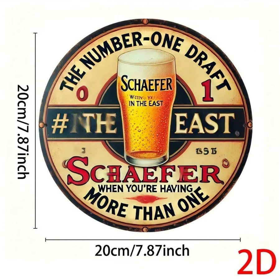 CIFBUY Vintage Metall Rundes Blechschild in Multicolour als Retro Aluminium Bier-Dekor für deine Hausbar-Wand - Bild 3
