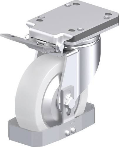 Blickle Stahlblech-Lenkrolle LH-SPO 160K-IS-FA-FS in Weiß mit Rad-Durchmesser 160 mm und einer Tragfähigkeit von 850 kg - Bild 1