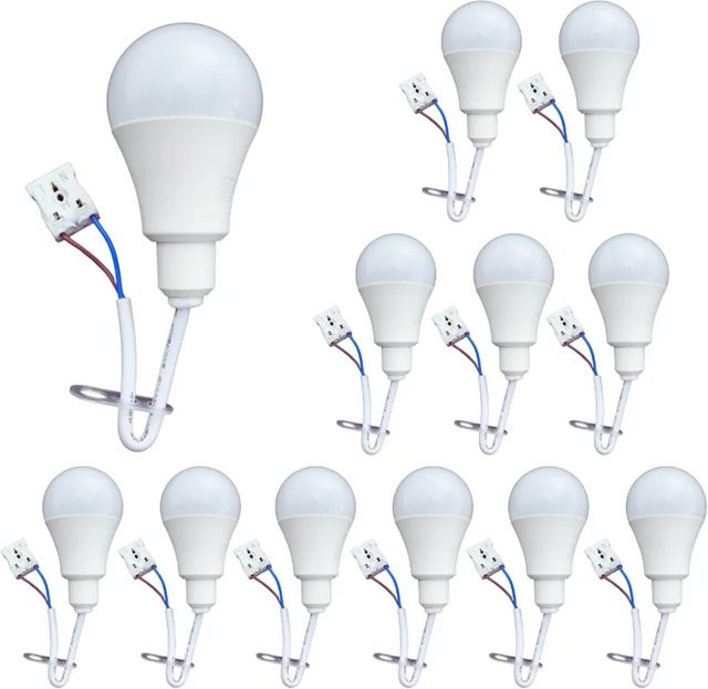 LUXULA 10er Set LED Renovierungslampe 11W 4000K Neutralweiß mit Klemme in Weiß - Bild 1