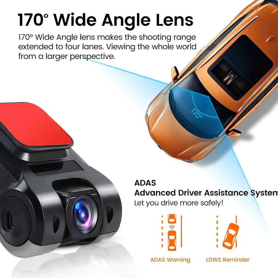 MEKEDE Android Autoradio mit HD Dash Cam, 170 Grad Weitwinkel, ADAS DVR Auto Recorder, Schwarz - Bild 5
