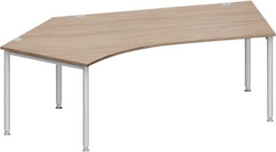 Schäfer Shop Genius Winkelschreibtisch MODENA FLEX 135 Grad mit Ansatz links in Eiche und Weißaluminium - Bild 1