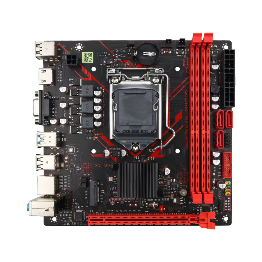 SOYO H61M Gaming-Motherboard Micro-ATX mit M.2 NVMe, PCIEx16 und DVI, unterstützt Dual-Channel-DDR3-RAM für Intel Core 2/3 Gen CPU LGA1155, Schwarz - Bild 2