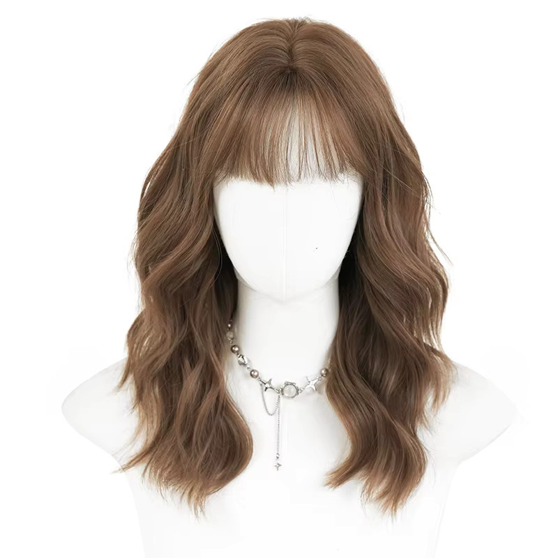 7JHH WIGS Wasserwellen-Perücke, Honigbraun, Damen, schulterlang - Bild 5