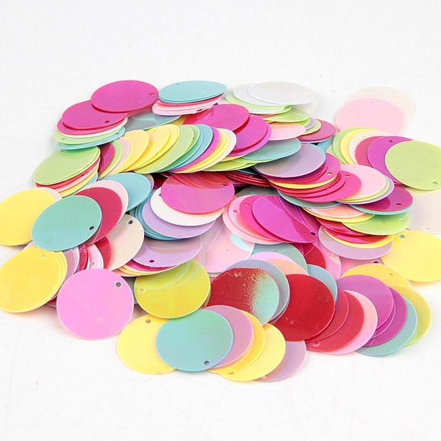 Runde Pailletten in Multicolour für Handwerk und Schmuck-Zubehör, Durchmesser: 10 mm, 15 mm, 20 mm und 30 mm - Bild 1