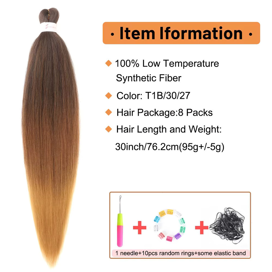 Colorful Girl Haarverlängerung Flechthaar synthetisch, Ombre Blonde, 8 Packungen - Bild 2