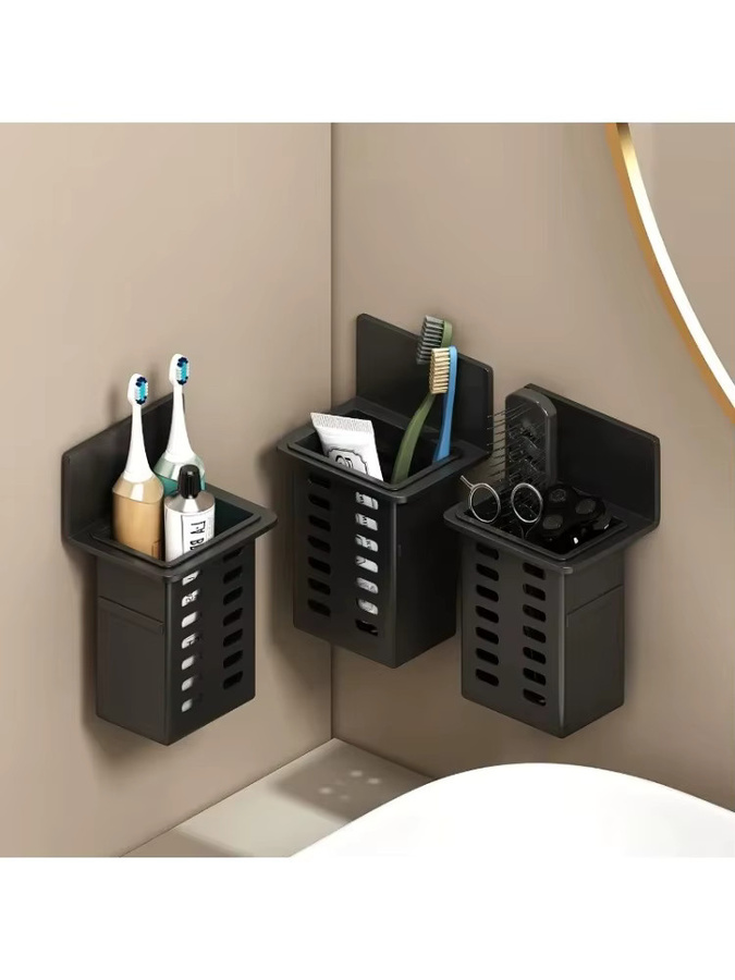 Wandmontierte Abtropf-Aufbewahrungsbox von YOCITY in Schwarz für Badezimmer, Büro oder Küche - Bild 5