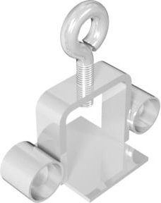 Schake Schilderklemme verzinkt mit Ösen für 40 x 40 mm / Ø 42 mm Schaftrohr in Silber - Bild 1
