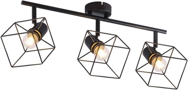 NETTLIFE Deckenstrahler aus Metall in Schwarz im Industrial-Design mit E14 Fassung und verstellbarem Leuchtkörper - Bild 1
