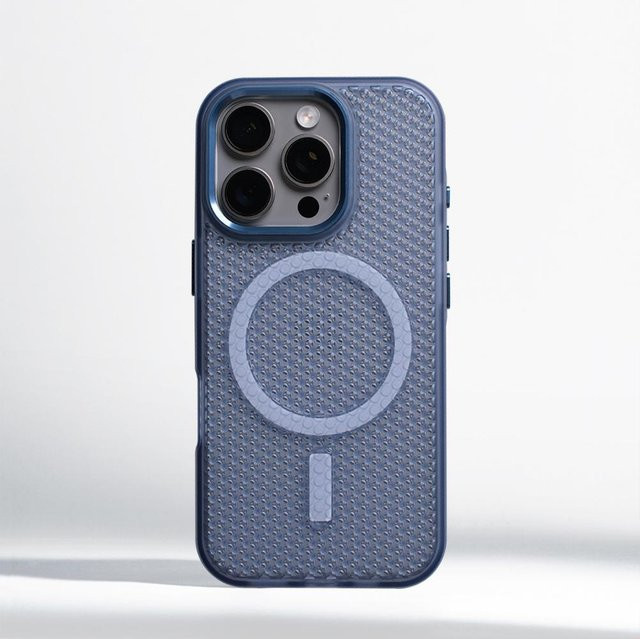 YULIN Magnetische Handyhülle mit kühlender Wärmeableitung für iPhone 16 Pro Max, iPhone 17, iPhone 13 und iPhone 12 in Blau, stoßfeste Hülle für kabelloses Laden - Bild 1