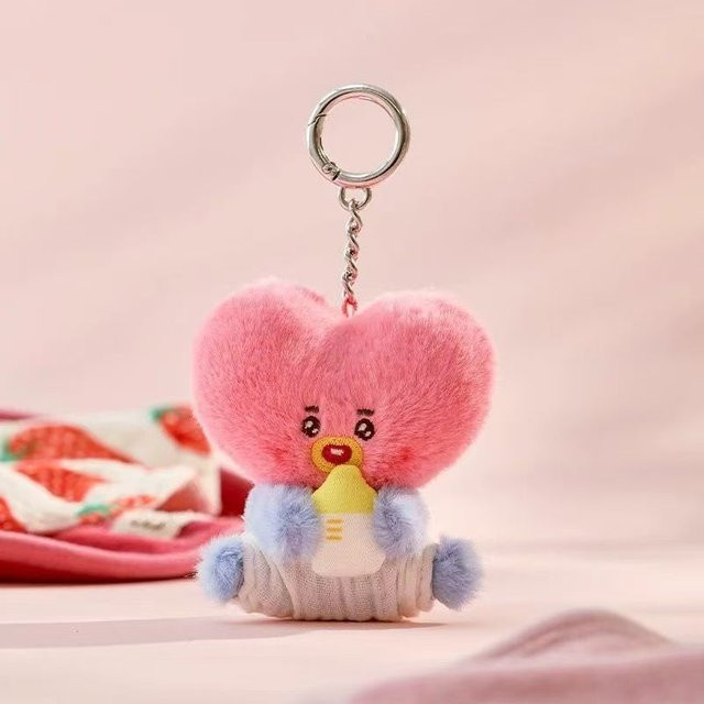 BT21 TATA Plüschpuppe Schlüsselanhänger, Neugeborenen-Version, pink - Bild 1