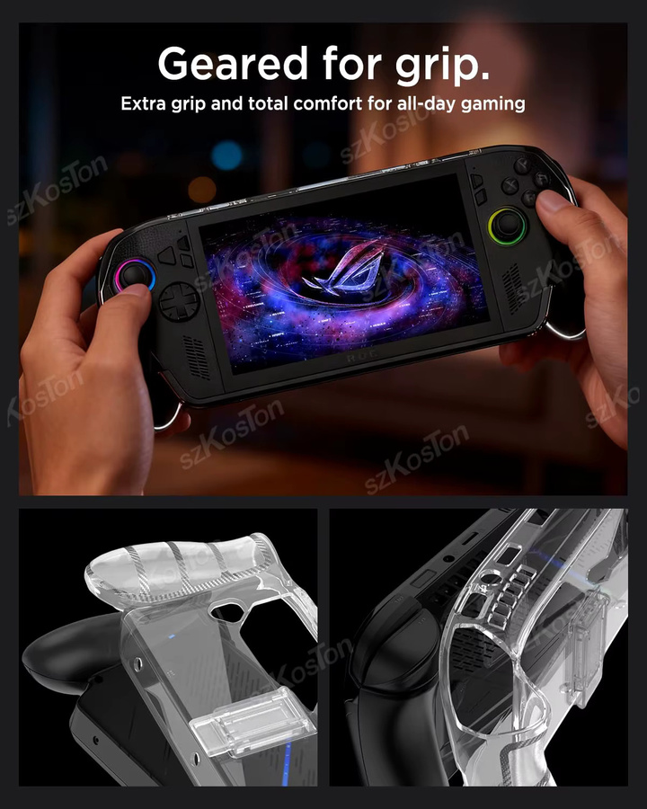 Transparente Schutzhülle mit Ständer für ASUS ROG Ally 2026 und ROG Ally X aus stoßfestem TPU - Bild 4