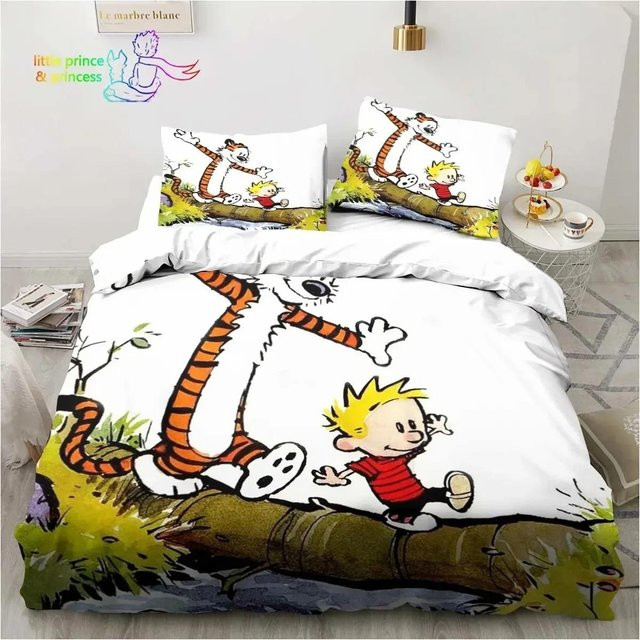 Bettwäsche-Set Calvin und Hobbes mit 3D-Druck aus Mikrofaser, Mehrfarbig, B/H: 140 x 210 cm - Bild 1