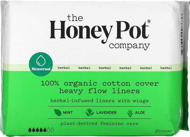 The Honey Pot Company Damen Einlagen, 100 % Bio-Baumwolle, Black, 20 Stück - Bild 1