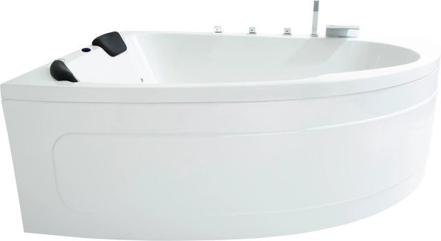 Basera Indoor Eck-Whirlpool Badewanne Guam Links für 2 Personen in Hochglanz Weiß, B/T: 180 x 130 cm - Bild 1