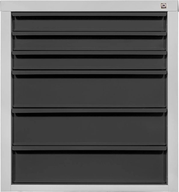 PROREGAL Schubladenschrank Kobra mit 6 Schubladen aus Stahl, Lichtgrau/Anthrazitgrau, H x B x T: 75 x 70 x 43,5 cm - Bild 1