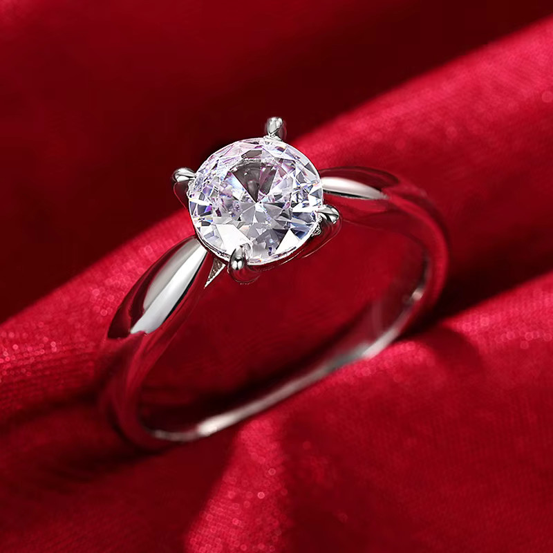 Huitan Eheringe, Silber, Zirkonia, Damen - Bild 1