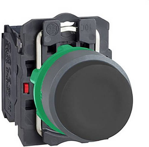 Schneider Electric XB5AP21C0 Drucktaster, kompl, tastend, schwarz mit Silikonschutzkappe, grau - Bild 1