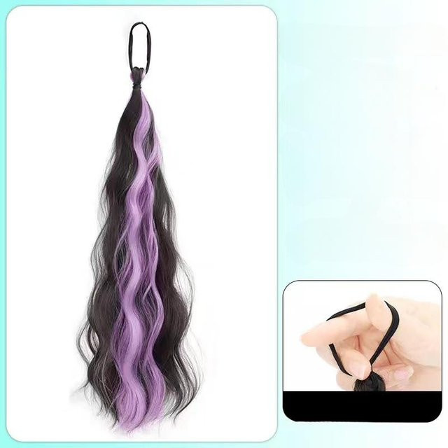 NATAWA Synthetische Selbstwickelnde Kugelkopf-Perücke Haarbündel, violett, Damen - Bild 1