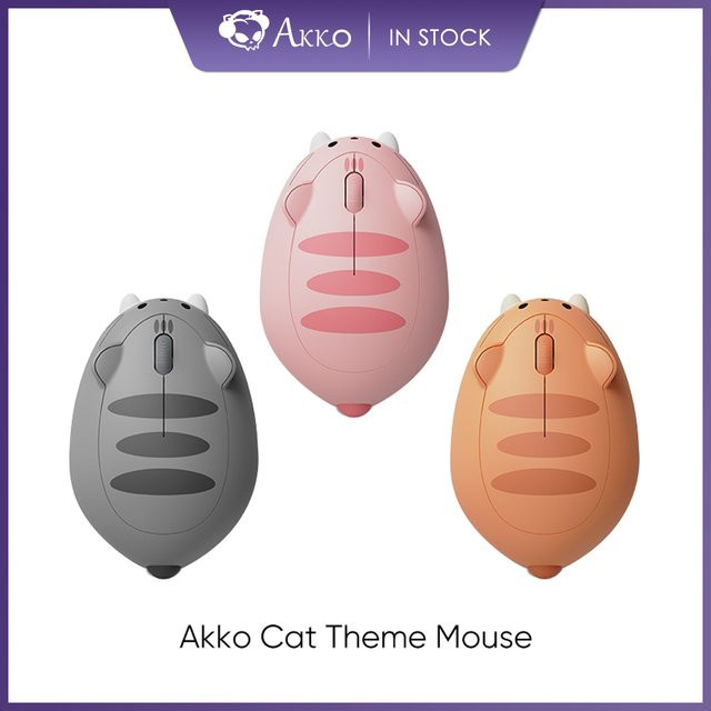 Akko Cat Theme Gaming Maus, kabellose 2,4 GHz Maus in Grau für PC und Laptop - Bild 1