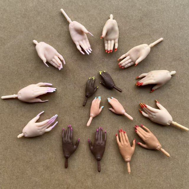 ROUND YUAN Regenbogen-Puppen-Ersatzhände, Zubehör, Rot, Rosa, Weiß, Braun, Schwarz - Bild 1