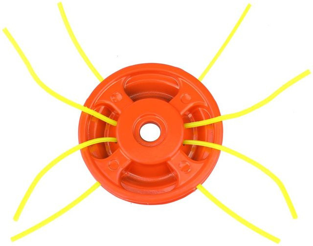 Kkmoon Rasentrimmer-Oberteil aus Aluminium in Orange mit 4 Trimmerseilen als Rasenmäher-Zubehör - Bild 1