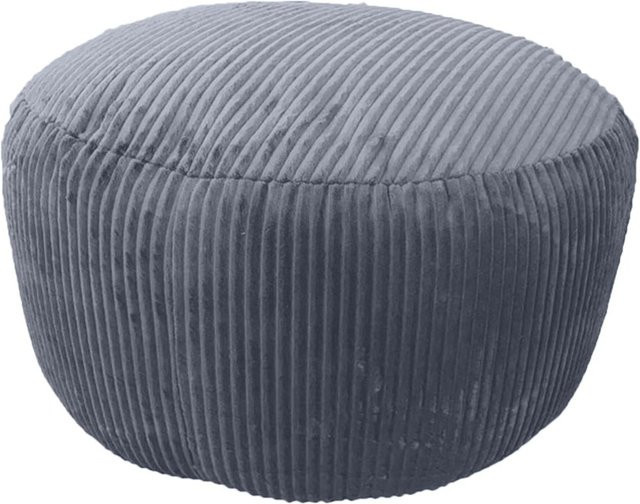 Relaxdays Sitzpouf Cord in Grau im Boho-Design, zylindrisch, B/T/H: 25 x 25 x 35 cm - Bild 1