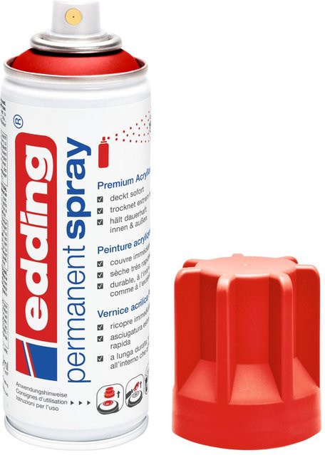 Edding 5200 Permanentspray Premium-Acryllack in Verkehrsrot seidenmatt, 200 ml - Bild 3